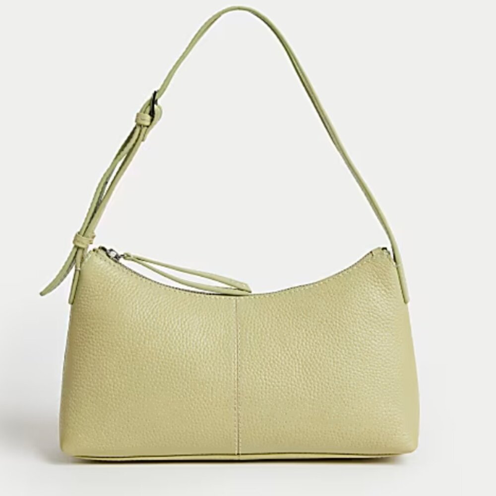 Marks & Spencer Pale Green Leather Underarm Shoulder Bag NWOT